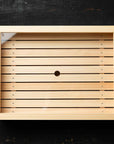 Wooden Sushi Box with Clear Lid - 39cm x 29cm x 10cm H